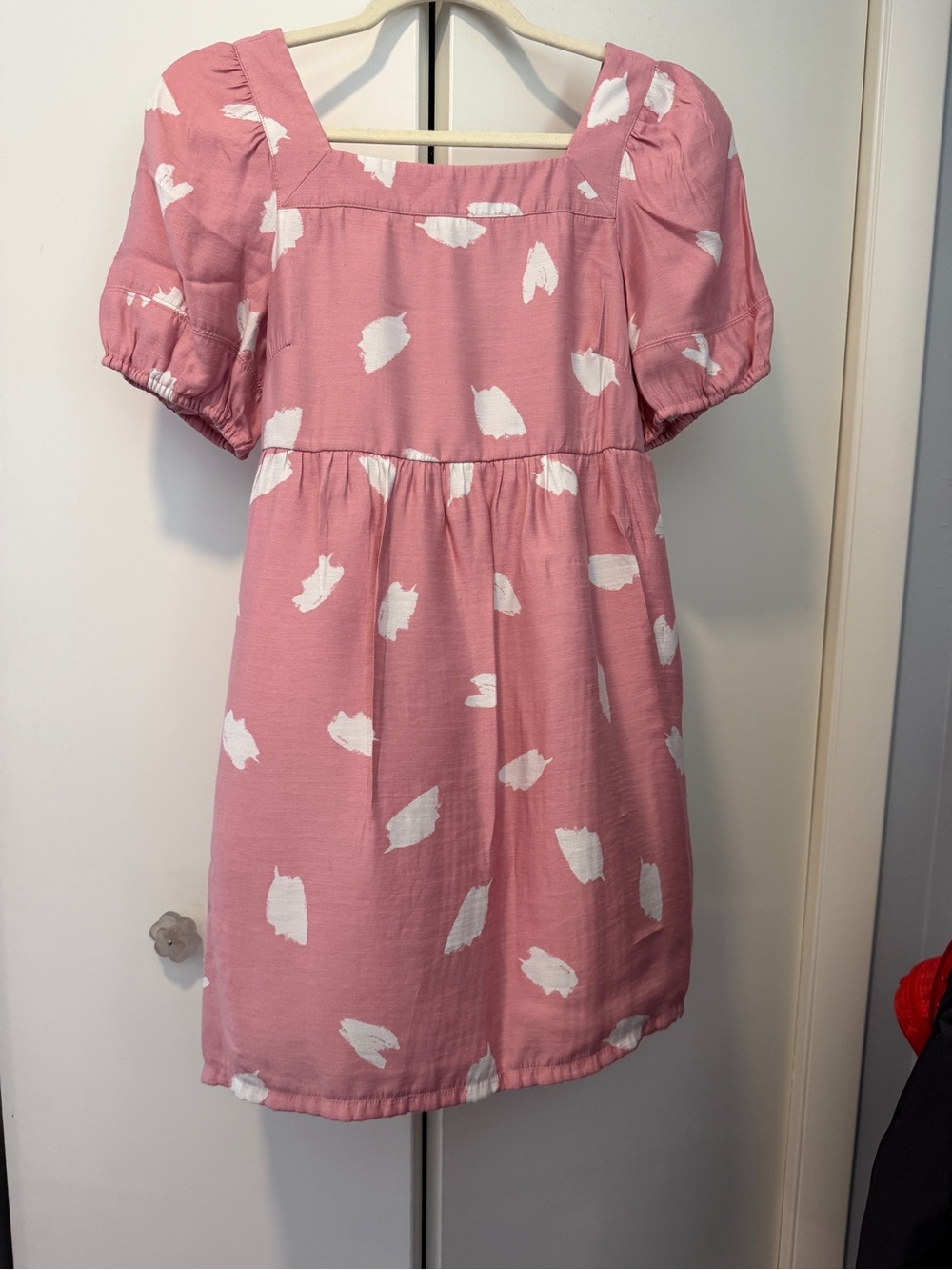 LOFT Pink Mini Dress with White Brushstroke Print